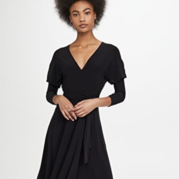 NWT Norma Kamali Dolman Wrap Flared Dress - Picture 1 of 12